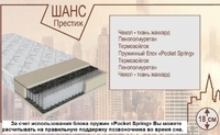 ☑️ Купити матрац Шанс Престиж за акційною ціною ⏩ на незалежному пружинному блоці для ліжка ⚡ середнього ступеня жорсткості купити за ціною ВИРОБНИКА недорого.  ☑️ Рейтинг ★★★★★